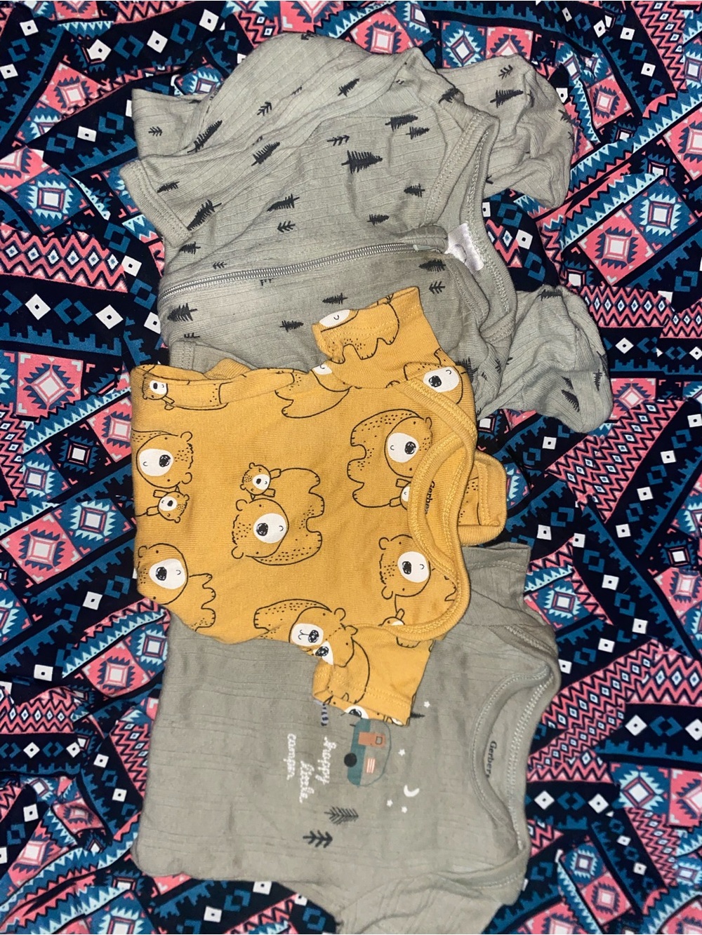 Gerber Baby One-Piece Bodysuits in Mustard Yellow and Olive Green